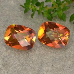Gemas de cuarzo místico multicolor natural de 3,56 ct, corte cojín, VVS-VS