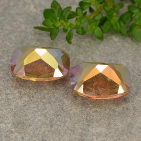 Gemas de cuarzo místico multicolor natural de 3,56 ct, corte cojín, VVS-VS