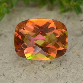 Cuarzo místico multicolor natural de 1,82 ct, corte cojín, VVS-VS