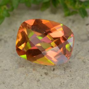 Cuarzo místico multicolor natural de 1,82 ct, corte cojín, VVS-VS