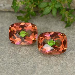 Gemas de cuarzo místico multicolor natural de 3,64 ct, corte cojín, VVS-VS
