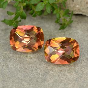 Gemas de cuarzo místico multicolor natural de 3,57 ct, corte cojín, VVS-VS