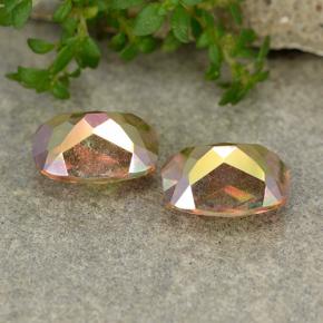 Gemas de cuarzo místico multicolor natural de 3,57 ct, corte cojín, VVS-VS
