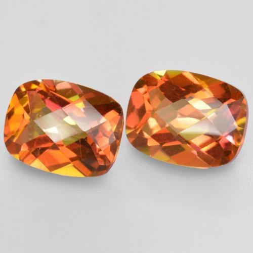 Gemas de cuarzo místico multicolor natural de 3,72 ct, corte cojín, VVS-VS