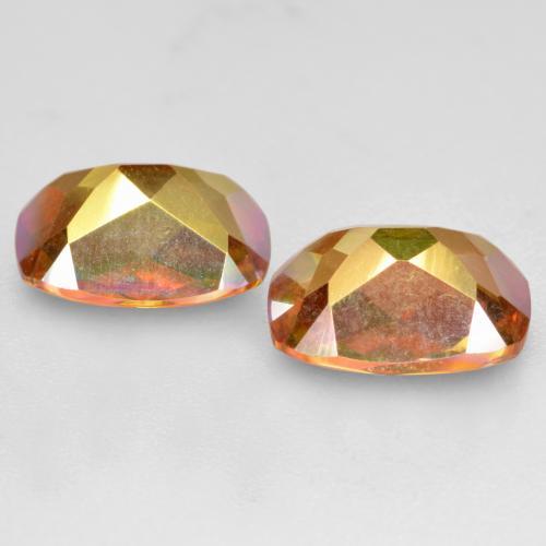 Gemas de cuarzo místico multicolor natural de 3,72 ct, corte cojín, VVS-VS