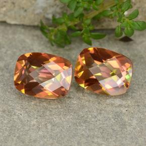 Gemas de cuarzo místico multicolor natural de 3,49 ct, corte cojín, VVS-VS
