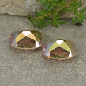 Gemas de cuarzo místico multicolor natural de 3,49 ct, corte cojín, VVS-VS