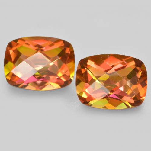 Gemas de Cuarzo Místico Multicolor natural de 3.52 ct, Corte Cojín, VS