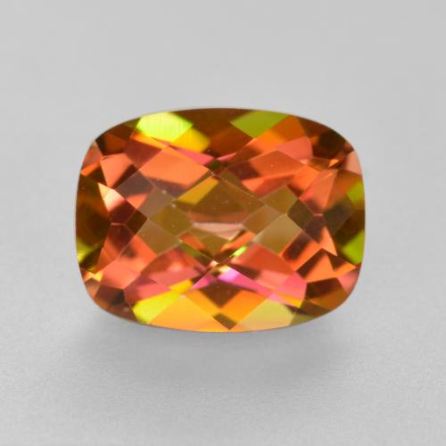 Cuarzo místico multicolor natural de 1,88 ct, corte cojín, VVS-VS