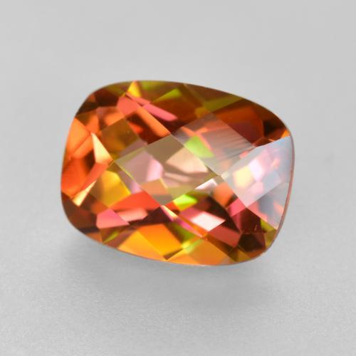 Cuarzo místico multicolor natural de 1,88 ct, corte cojín, VVS-VS