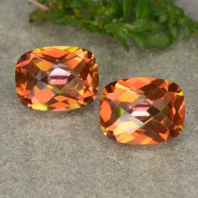 Gemas de cuarzo místico multicolor natural de 3,70 ct, corte cojín, VS