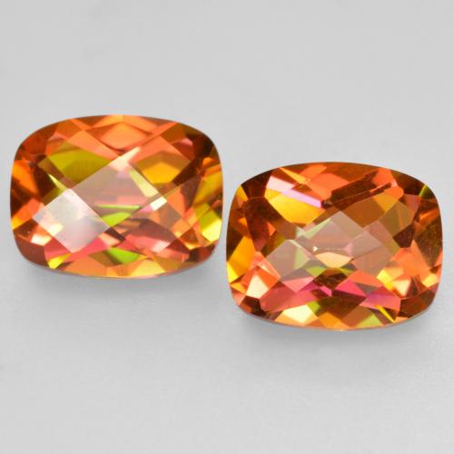 Gemas de Cuarzo Místico Multicolor natural de 3.70 ct, Corte Cojín, VS