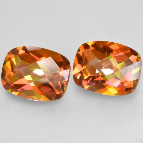 Gemas de Cuarzo Místico Multicolor natural de 3.70 ct, Corte Cojín, VS