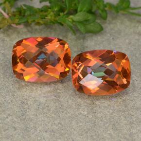 Gemas de cuarzo místico multicolor natural de 3,48 ct, corte cojín, VS