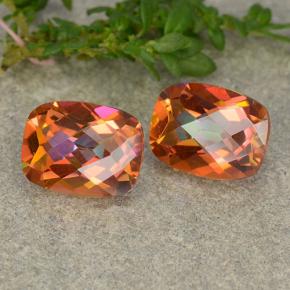 Gemas de cuarzo místico multicolor natural de 3,48 ct, corte cojín, VS