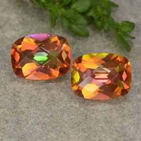 Gemas de Cuarzo Místico Multicolor natural de 3.40 ct, Corte Cojín, VS