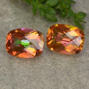Gemas de Cuarzo Místico Multicolor natural de 3.40 ct, Corte Cojín, VS