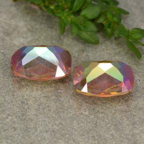 Gemas de Cuarzo Místico Multicolor natural de 3.40 ct, Corte Cojín, VS