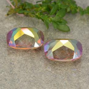 Gemas de cuarzo místico multicolor natural de 3,75 ct, corte cojín, VS