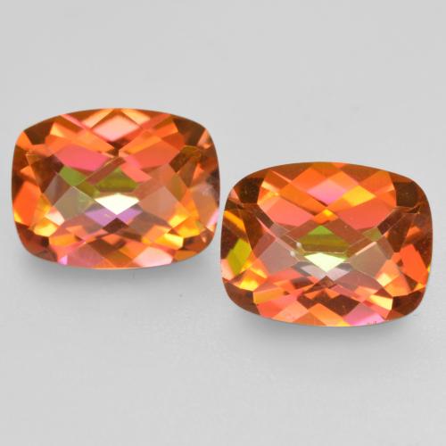 Gemas de Cuarzo Místico Multicolor natural de 3.44 ct, Corte Cojín, VS