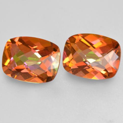 Gemas de Cuarzo Místico Multicolor natural de 3.44 ct, Corte Cojín, VS