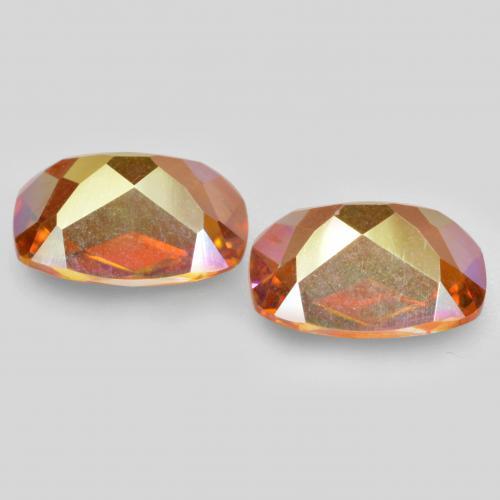Gemas de Cuarzo Místico Multicolor natural de 3.44 ct, Corte Cojín, VS