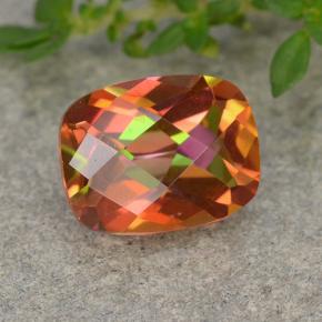 Cuarzo místico multicolor natural de 1,82 ct, corte cojín, VVS-VS