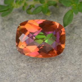 Cuarzo místico multicolor natural de 1,62 ct, corte cojín, VVS-VS