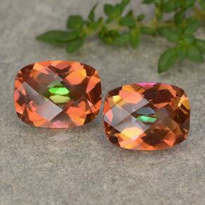 Gemas de cuarzo místico multicolor natural de 3,38 ct, corte cojín, VVS-VS