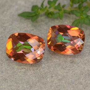 Gemas de cuarzo místico multicolor natural de 3,38 ct, corte cojín, VVS-VS