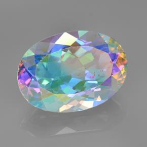 Cuarzo místico multicolor natural de 7,50 ct, corte óvalo, VVS-VS