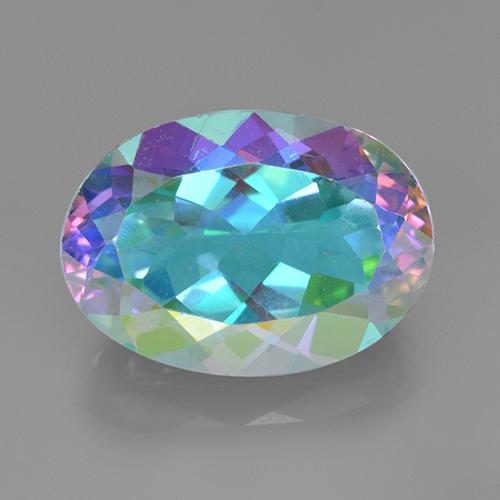 Cuarzo Místico Multicolor natural de 7.37 ct, Corte Óvalo, VVS-VS