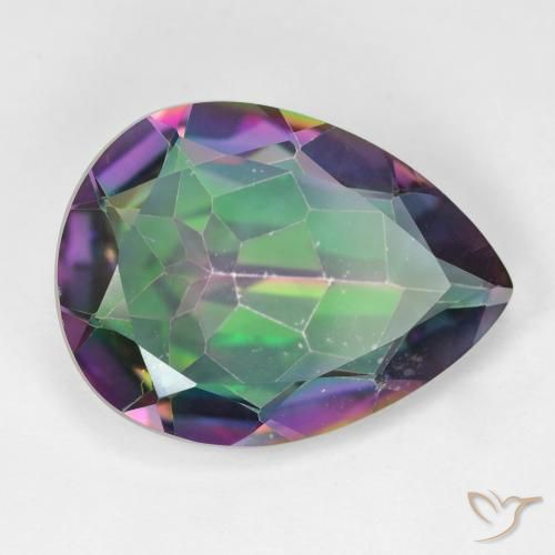 Cuarzo Místico Multicolor natural de 11.44 ct, En forma de pera, VVS-VS