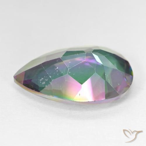 Cuarzo Místico Multicolor natural de 11.44 ct, En forma de pera, VVS-VS