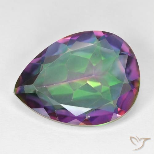 11.39ct Natural Multicolor Cuarzo Místico, En forma de pera, VVS-VS