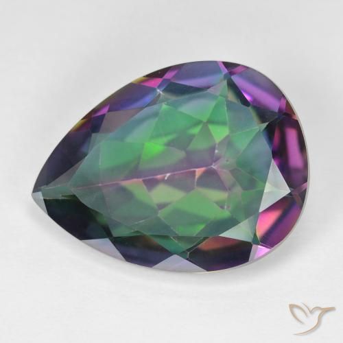 11.22ct Natural Multicolor Cuarzo Místico, En forma de pera, VVS-VS