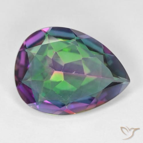 Cuarzo Místico Multicolor natural de 11.22 ct, En forma de pera, VVS-VS