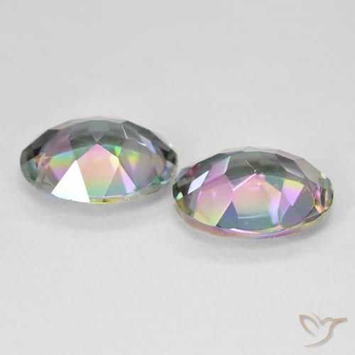 Gemas de Cuarzo Místico Multicolor natural de 7.84 ct, Ovalada, VVS-VS