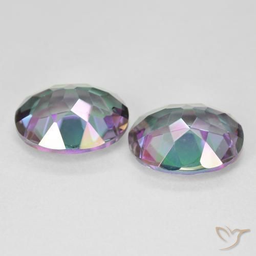 Gemas de cuarzo místico multicolor natural de 8,46 ct, corte óvalo, VVS-VS