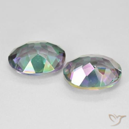 Gemas de Cuarzo Místico Multicolor natural de 8.72 ct, Ovalada, VVS-VS
