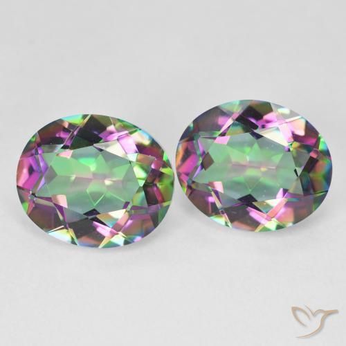 Gemas de Cuarzo Místico Multicolor natural de 9.14 ct, Ovalada, VVS-VS