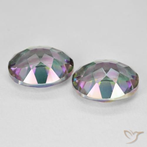 Gemas de Cuarzo Místico Multicolor natural de 9.52 ct, Corte Óvalo, VVS-VS