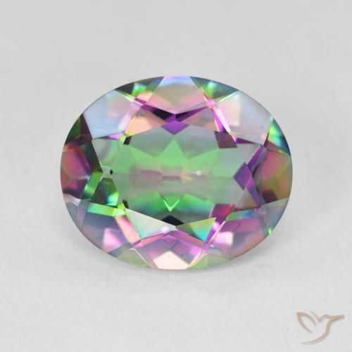 Cuarzo Místico Multicolor natural de 4.23 ct, Corte Óvalo, VVS