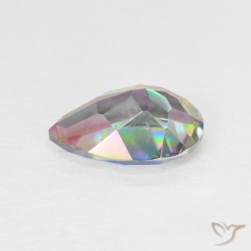Cuarzo Místico Multicolor natural de 1.76 ct, En forma de pera, VVS-VS
