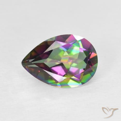 1.78ct Natural Multicolor Cuarzo Místico, En forma de pera, VVS-VS