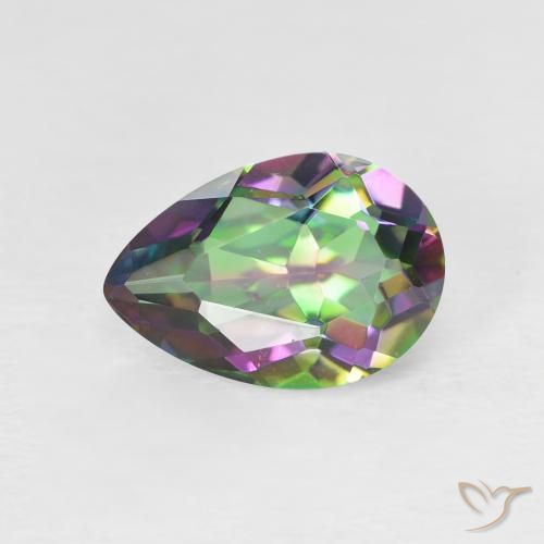 1.98ct Natural Multicolor Cuarzo Místico, En forma de pera, VVS-VS
