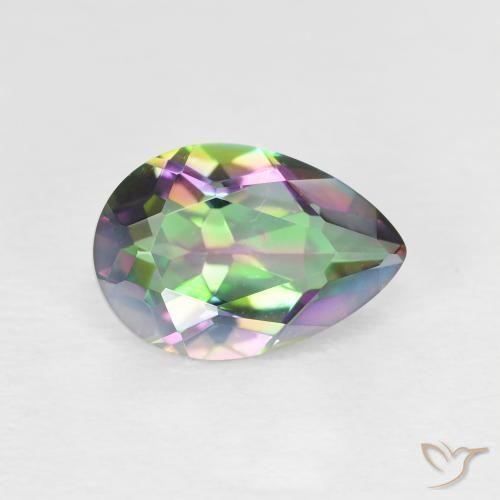 Cuarzo Místico Multicolor natural de 1.98 ct, En forma de pera, VVS-VS