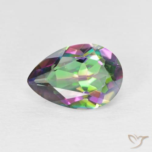 1.88ct Natural Multicolor Cuarzo Místico, En forma de pera, VVS-VS