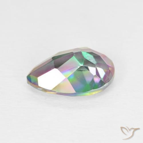 Cuarzo Místico Multicolor natural de 1.88 ct, En forma de pera, VVS-VS