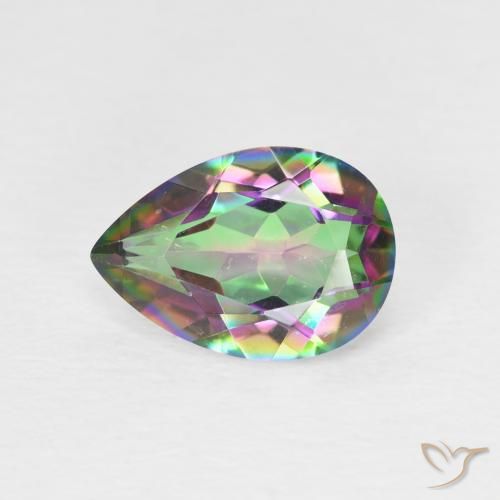 Cuarzo Místico Multicolor natural de 1.67 ct, En forma de pera, VVS-VS